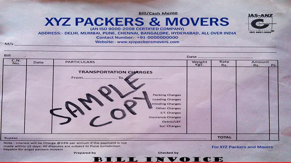 Packers and Movers Bill for Claim GST Approved