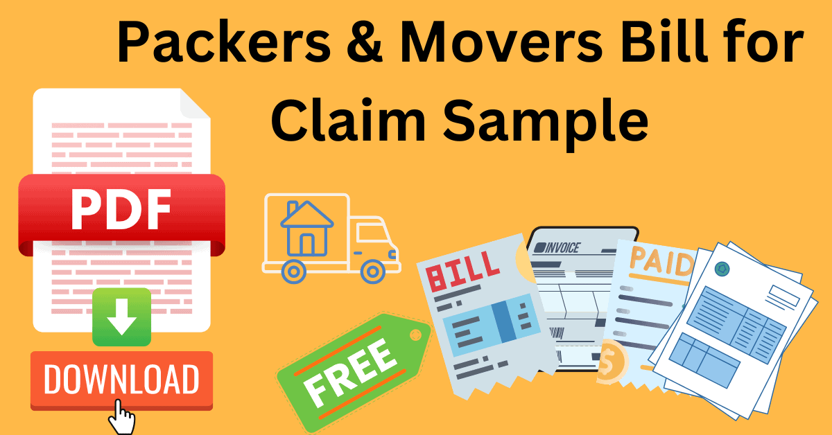 Packers and movers bill smaple download in PDF